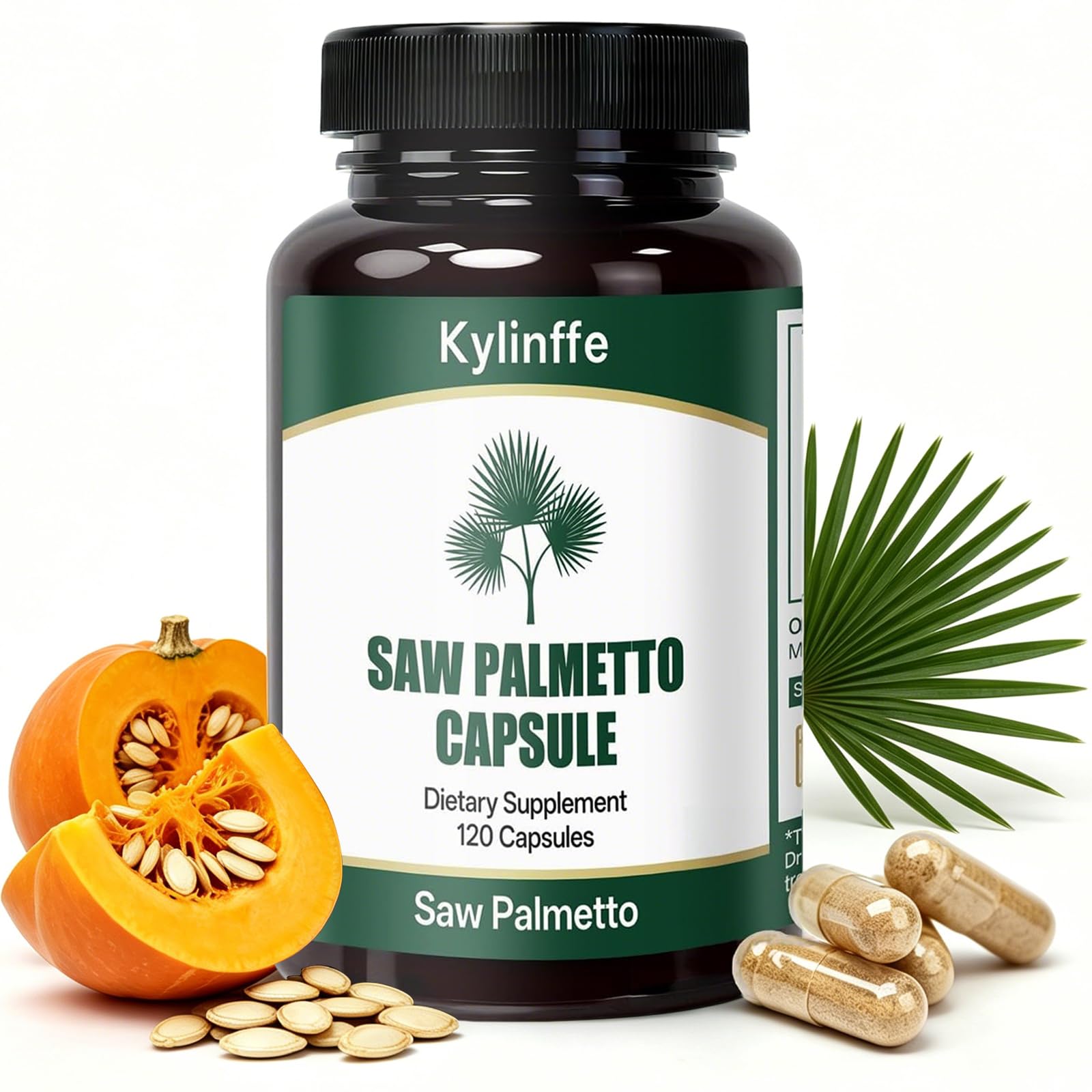 Oopeatol Saw Palmetto Extract for Men 500mg with 45% Fatty Acids 3-in-1 Herbal Formula Nettle Leaf & Pumpkin Seed for Men's Prostate Wellness Vegan Non-GMO Gluten Free 120 Capsules