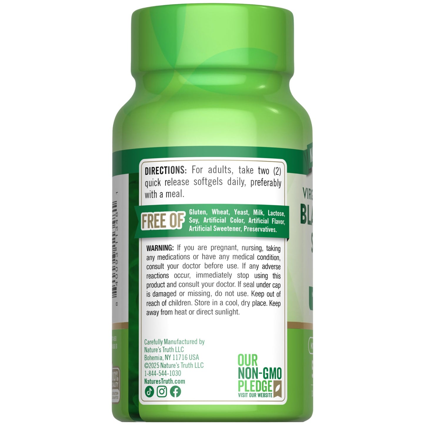 Nature's Truth Black Cumin Seed Oil 2000 mg Softgels 50 Count