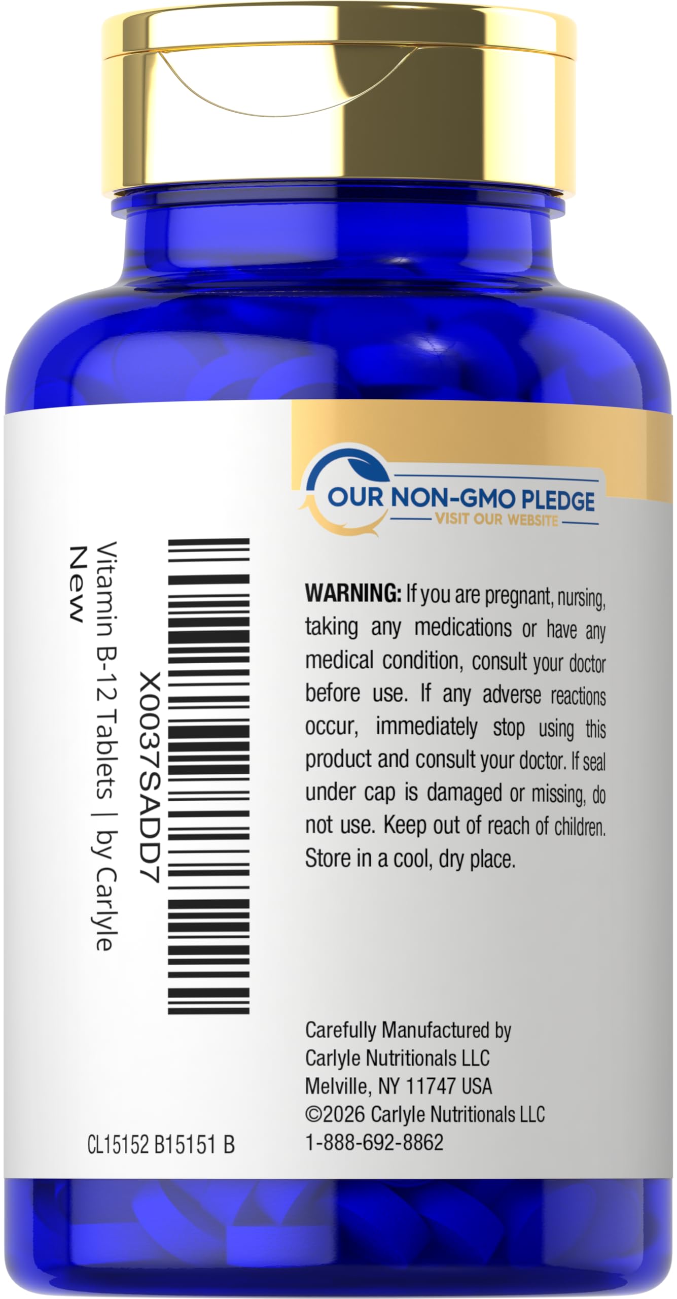 Carlyle Vitamin B12 5000 mcg Fast Dissolve Tablets, 250 Count
