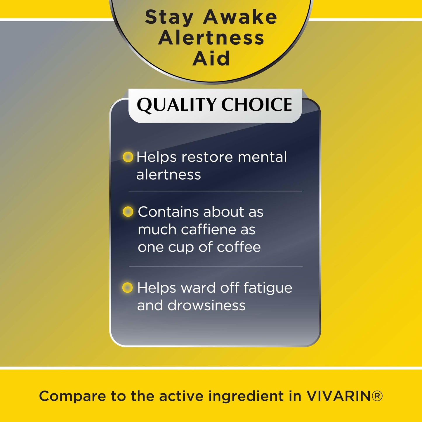 Quality Choice Stay Awake Caffeine Tablet, 16 Tablets