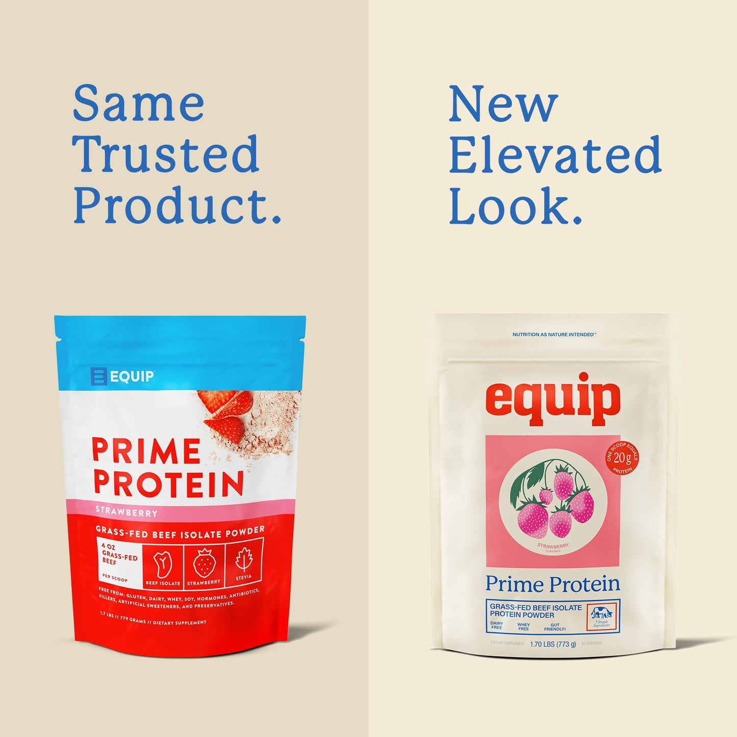 Equip Prime Beef Protein Powder Strawberry, 30 Servings