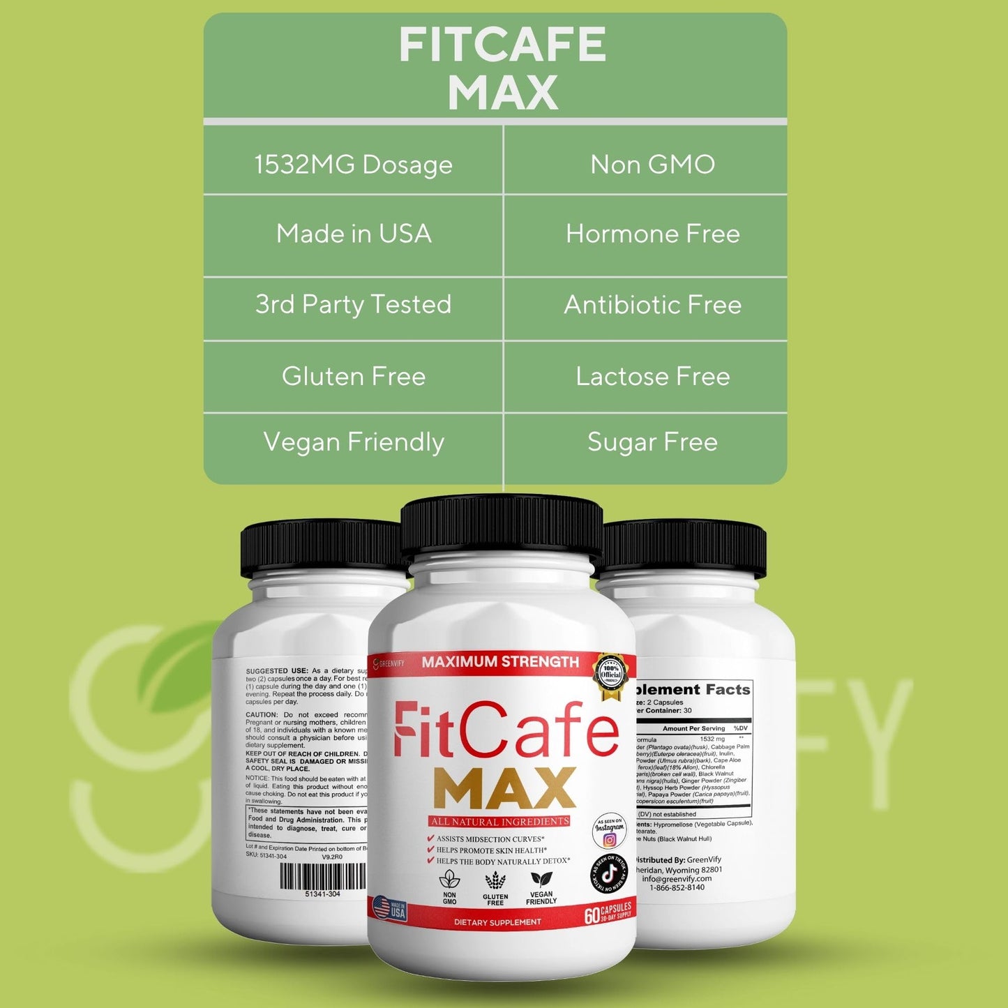 GREENVIFY Maximum Strength Fitcare Dietary Supplement Capsules 60