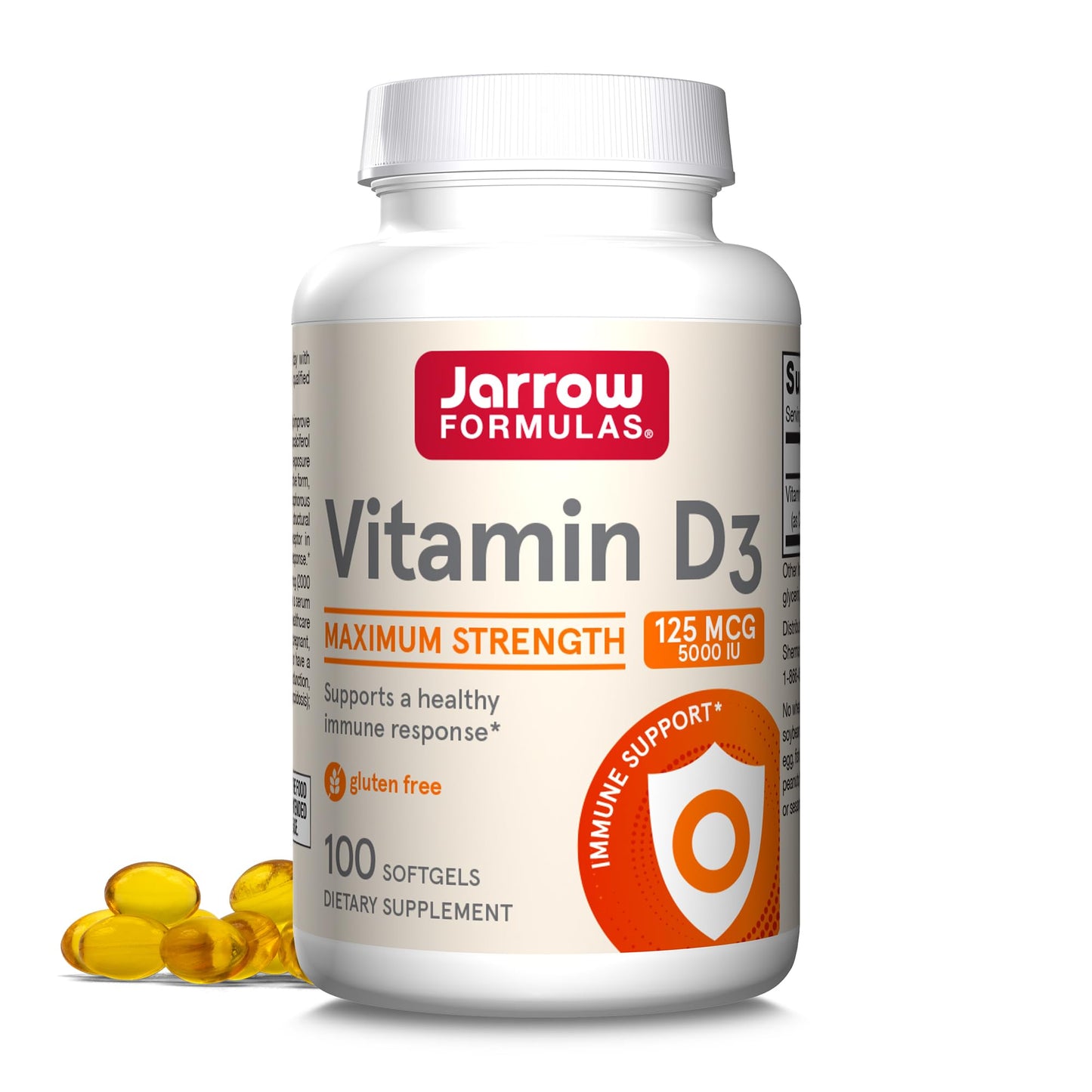 Jarrow Formulas Ubiquinol 100mg Softgels 120 Count & Vitamin D3 125mcg Softgels 100 Count