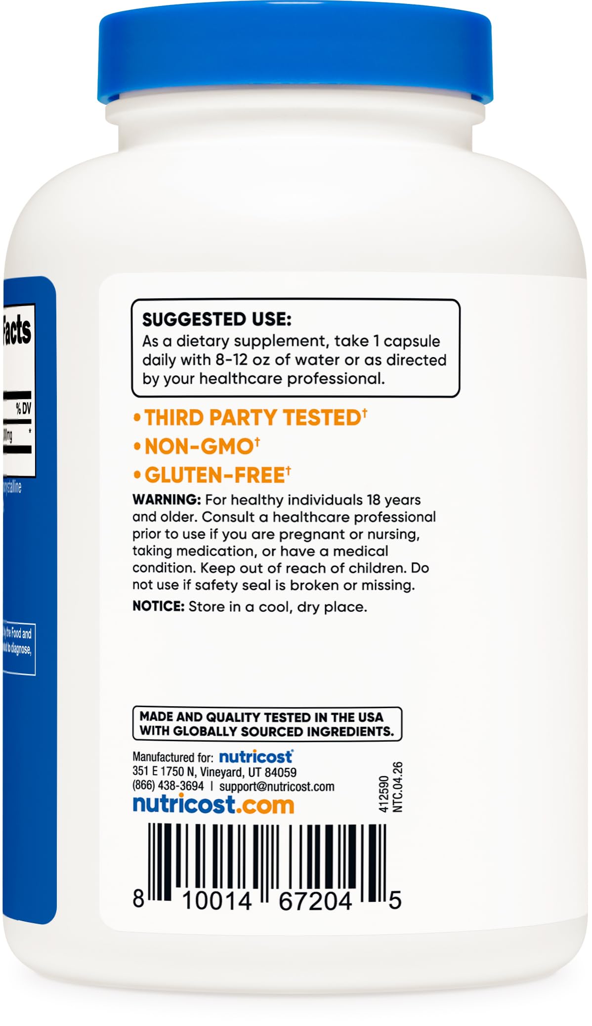 Nutricost Citric Acid 1000mg (1 gram), 240 Capsules