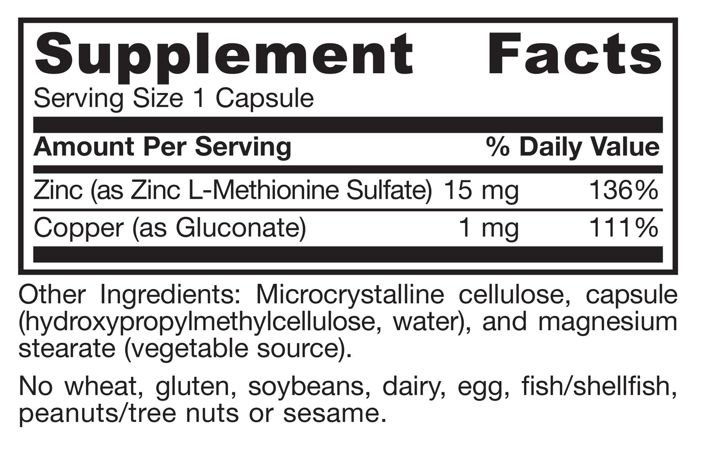 Jarrow Formulas Zinc Balance 15 mg with Copper Capsules, 100 Count