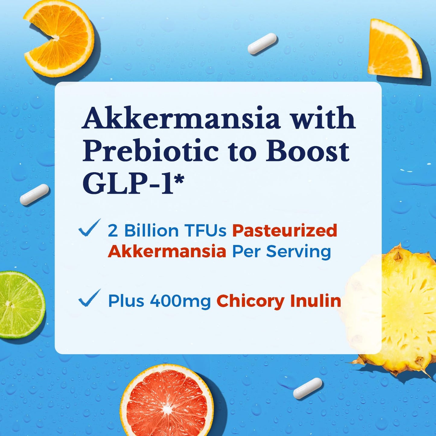 Vitalitown Akkermansia Probiotic GLP-1 with Chicory Inulin Capsule, 60 Count