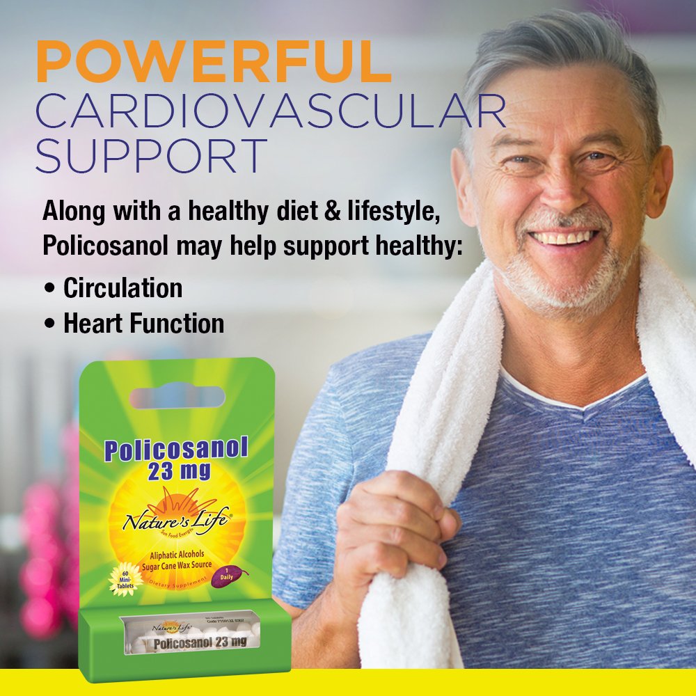 Nature's Life Policosanol 23mg Tablet, 60 Count