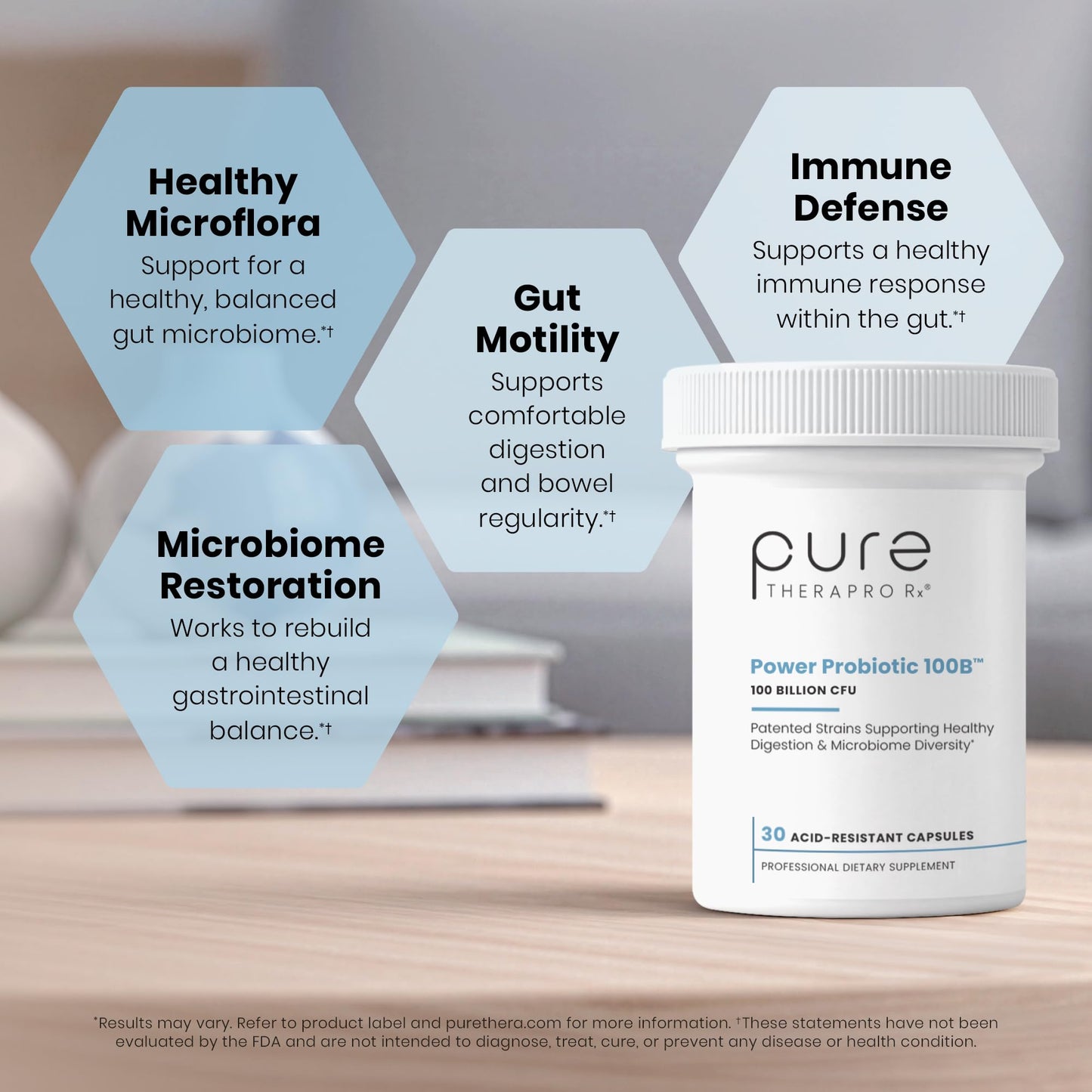 Pure Therapro Rx Power Probiotic 100B Acid-Resistant Capsules, 30 Count