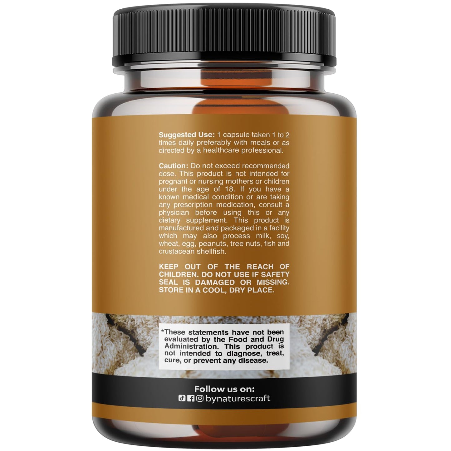 Natures Craft Lion's Mane Mushroom Supplement Capsule 120 Count