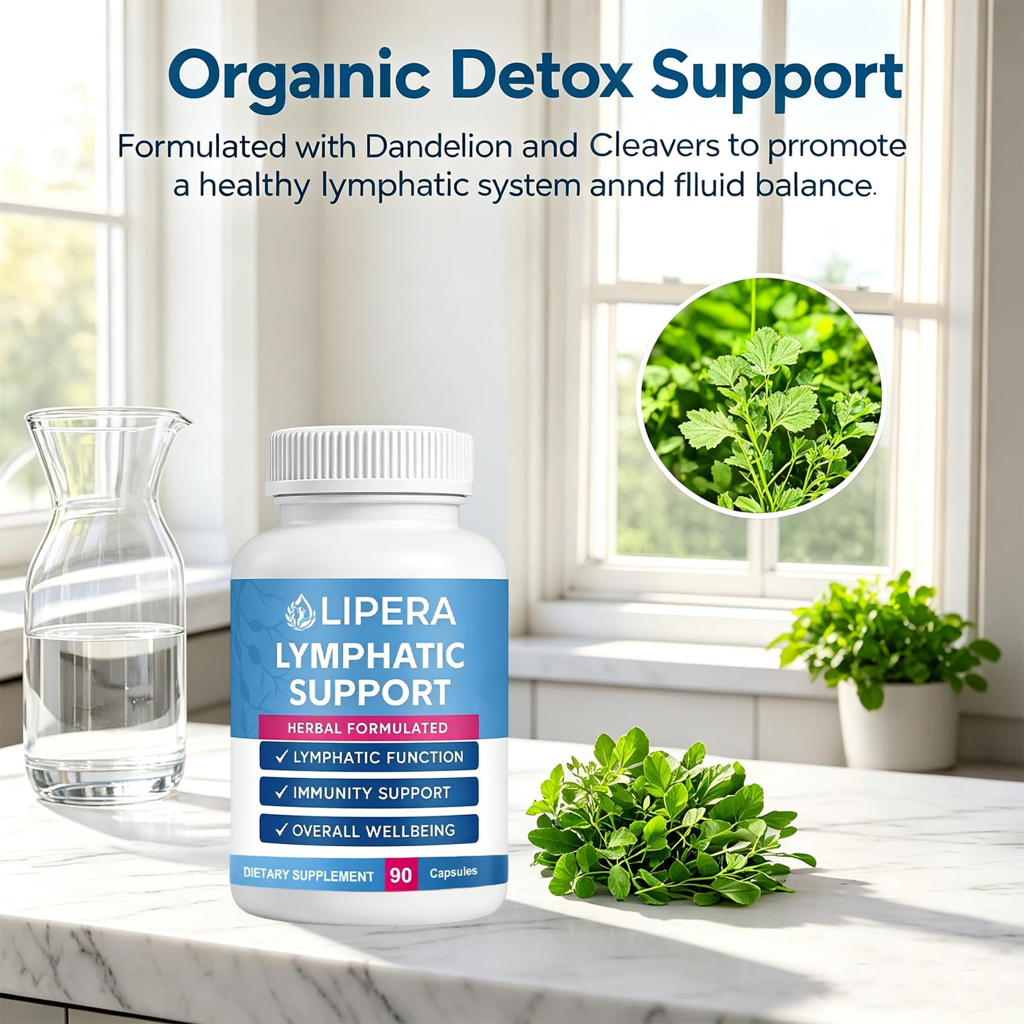 Lipera Health Lymphatic Support, Lymphatic Drainage Support Capsules, 1 Count