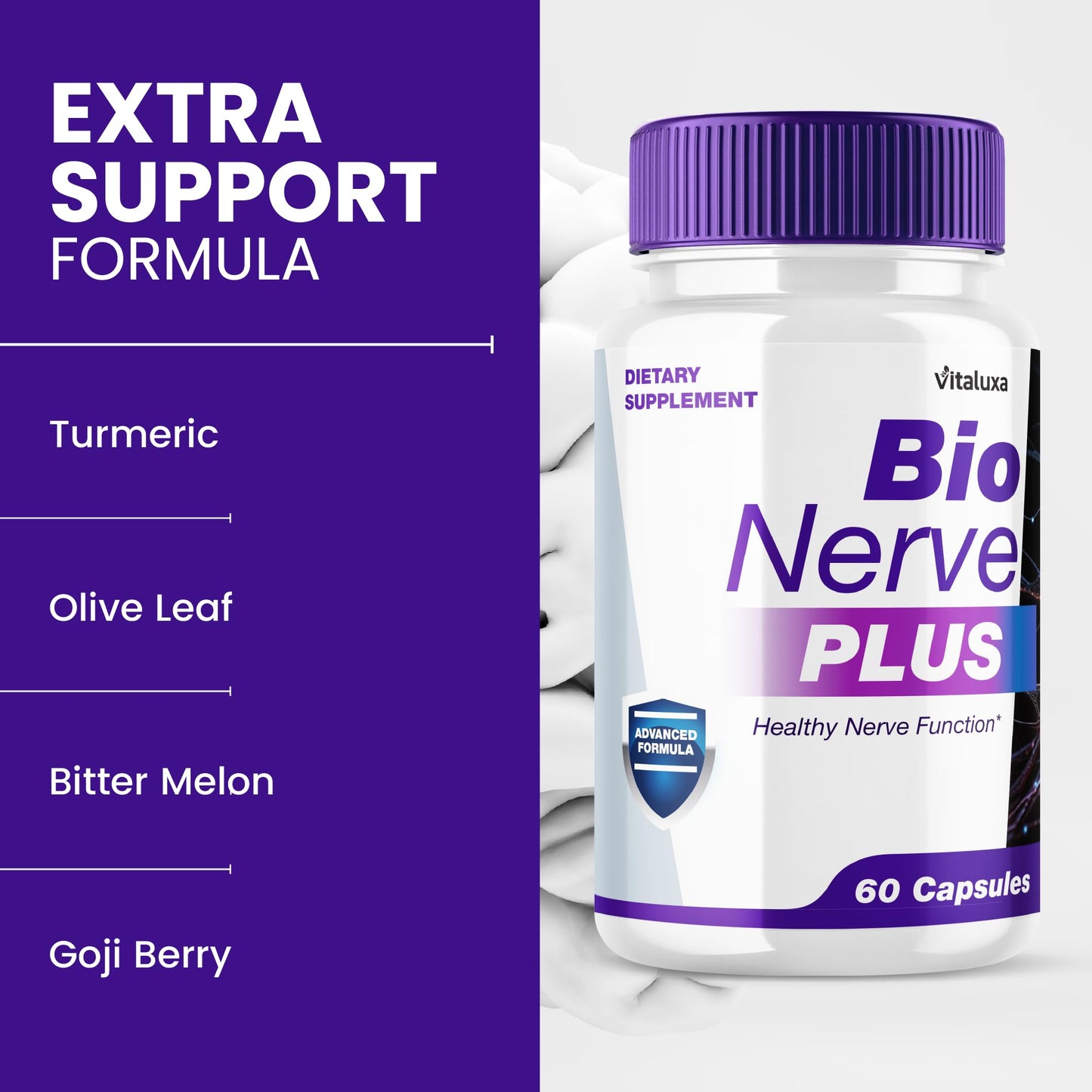 Vitaluxa Bio Nerve Plus Capsules 60 Count
