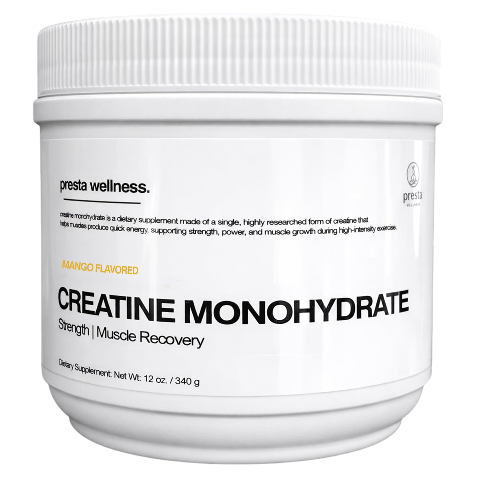 Presta Wellness Creatine Monohydrate Powder 12 oz Mango