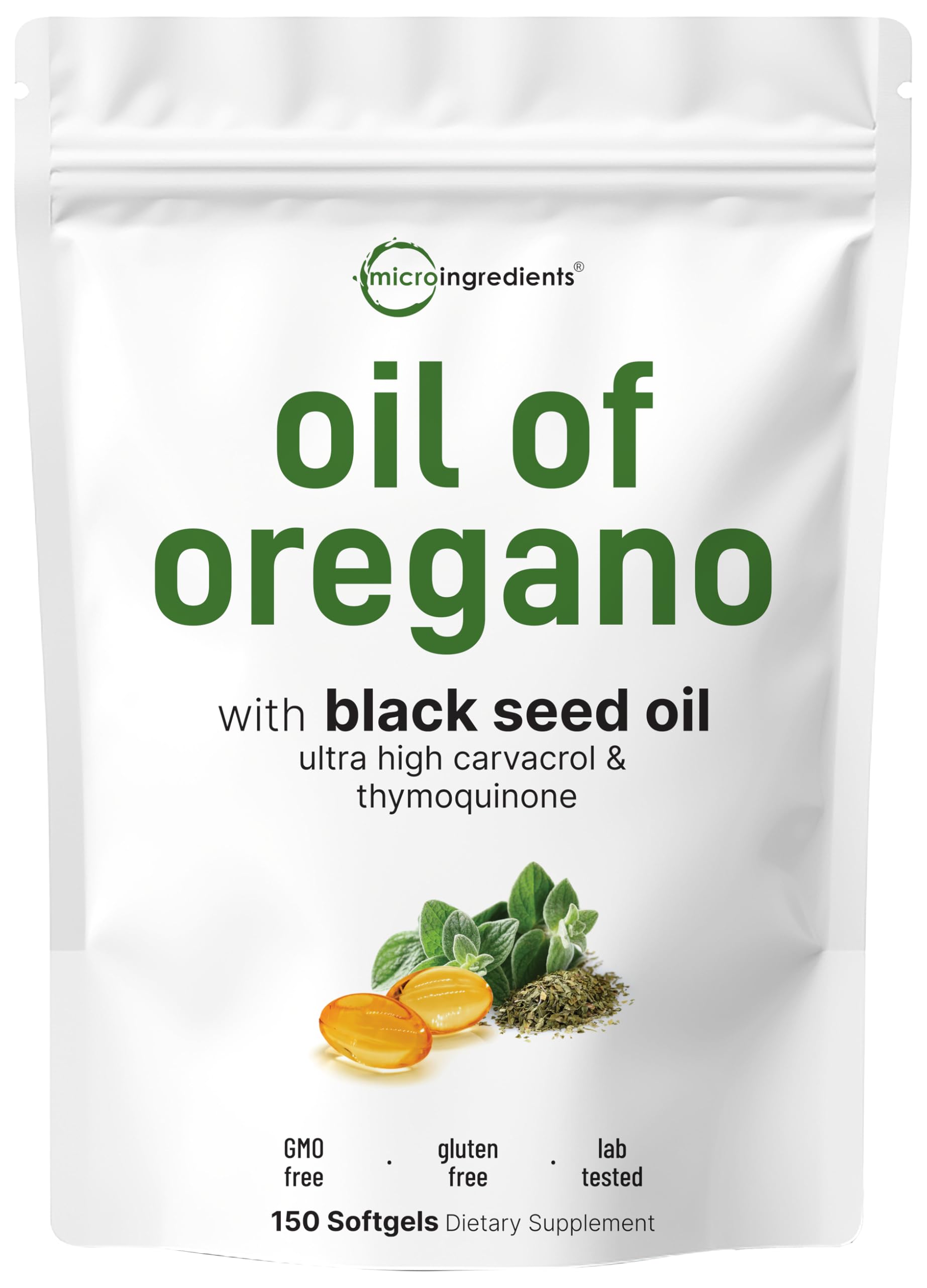 Micro Ingredients Oil of Oregano Softgel, 150 Count