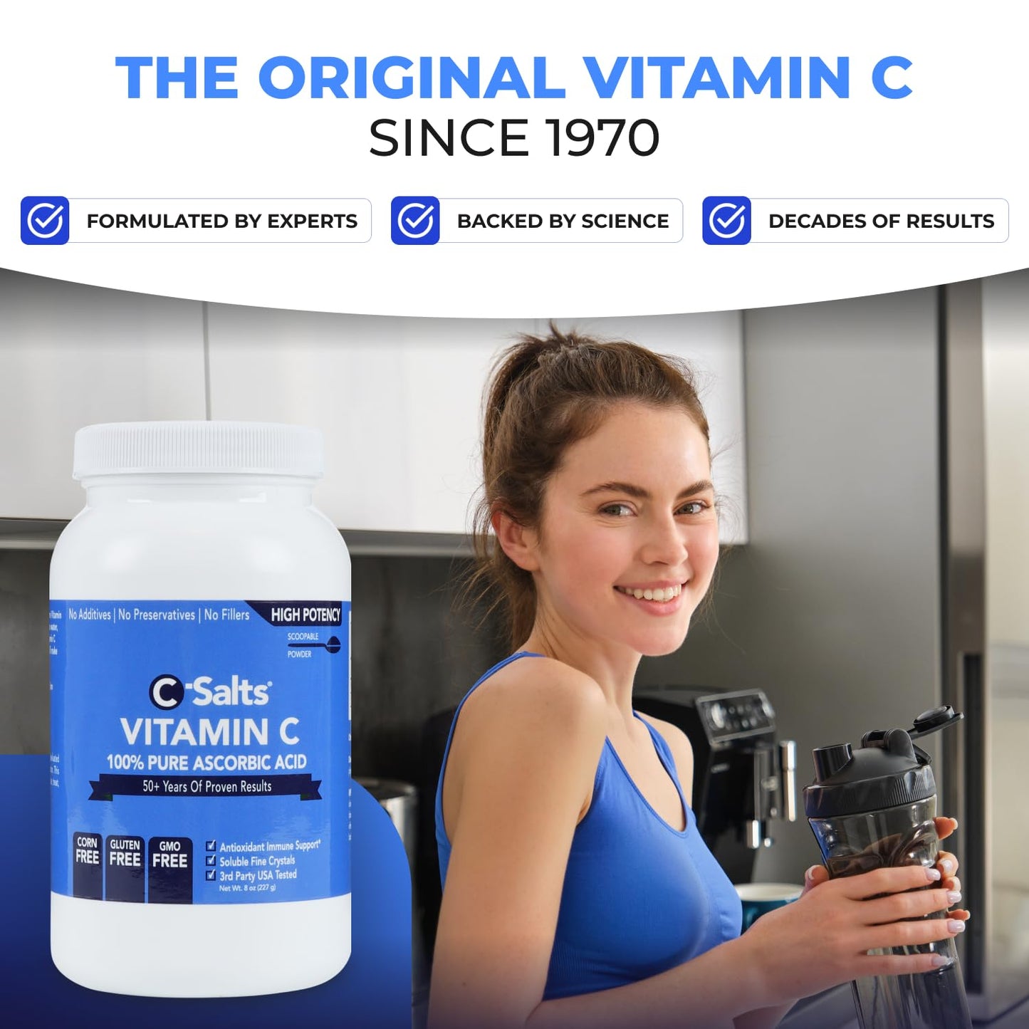 C-Salts Ascorbic Acid Powder 1000mg 8 oz