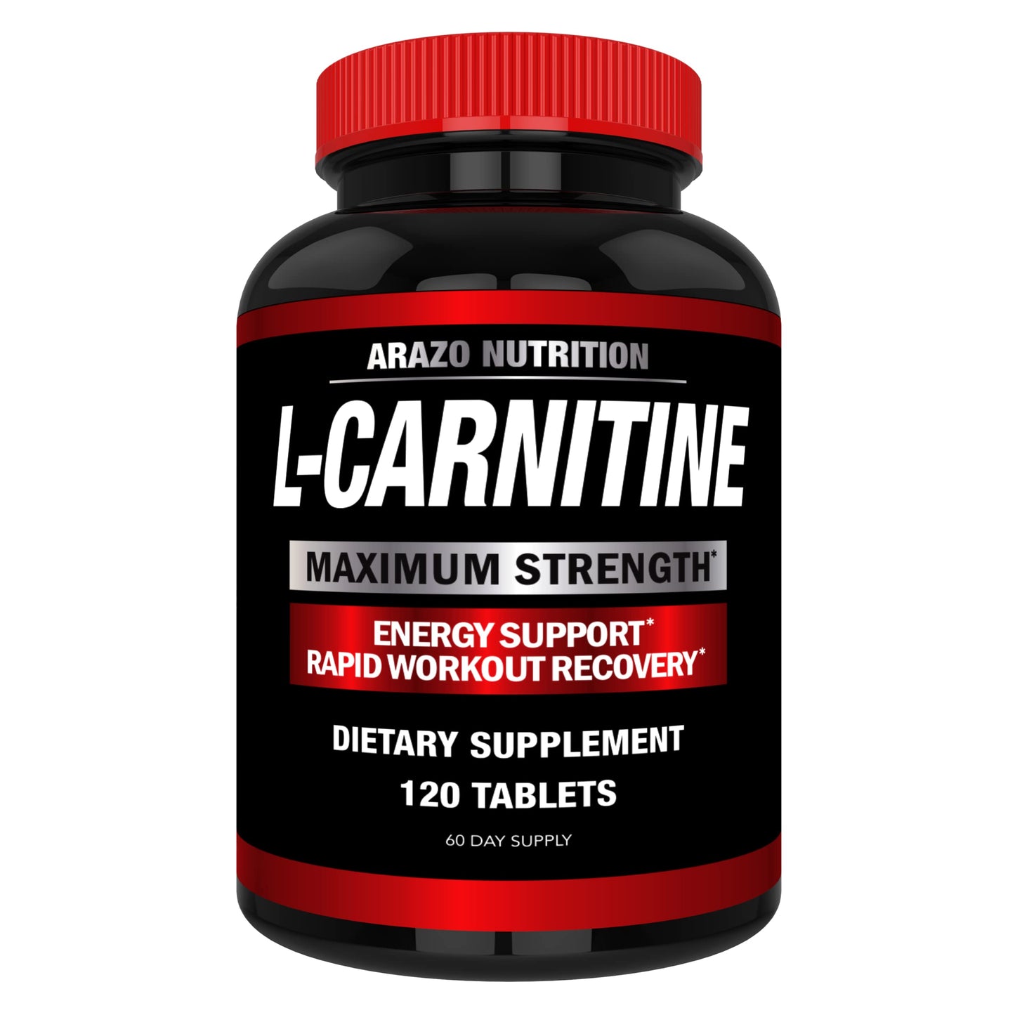 Arazo Nutrition Super Strength L-Carnitine 1000mg with Calcium Tablets 120 Count