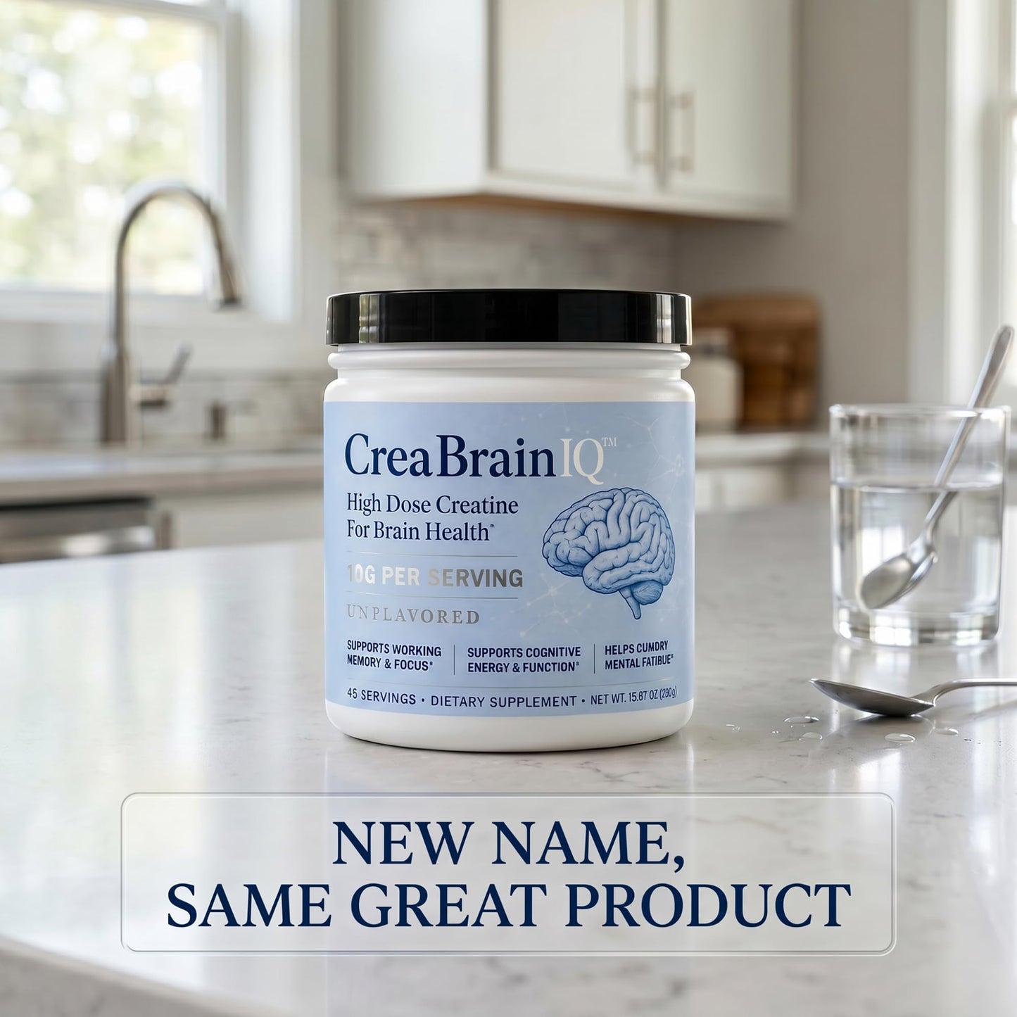 Utzy Naturals CreaBrainIQ High Dose Creatine Powder for Brain Health, 16 oz