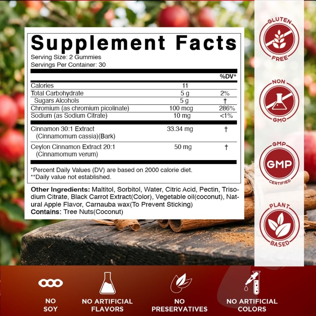 Vitamatic Cinnamon Chromium Gummies 60 Count