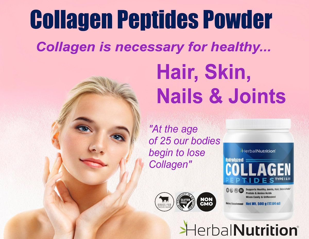 Herbal Nutrition Ultra Pure Collagen Peptides Powder, 40 Servings