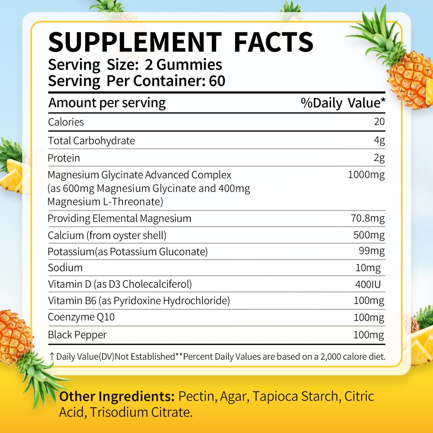 CelestiaCare Magnesium Glycinate Gummies 600mg, 60 Count