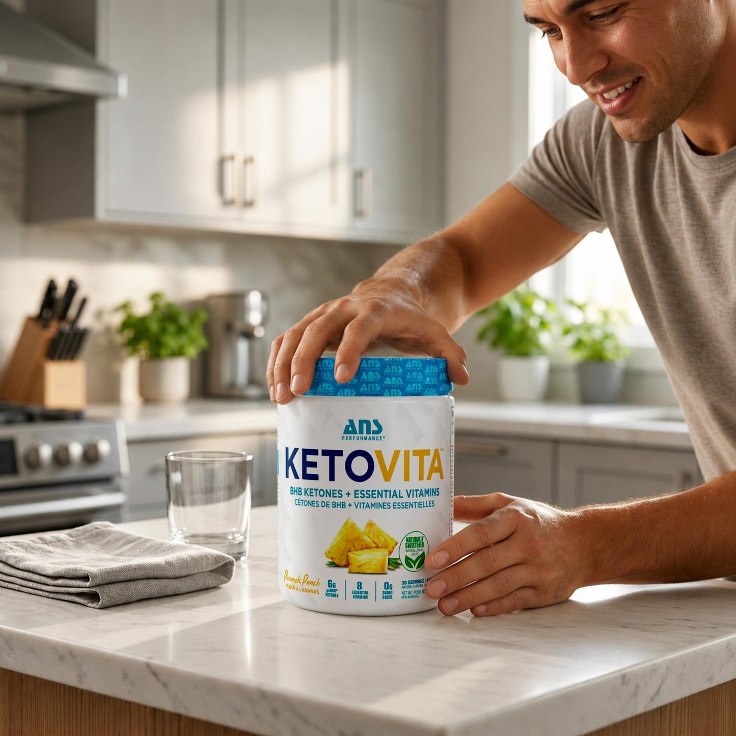 ANS Performance Ketovita BHB Ketones + Essential Daily Vitamins Powder, 8.18 Ounce