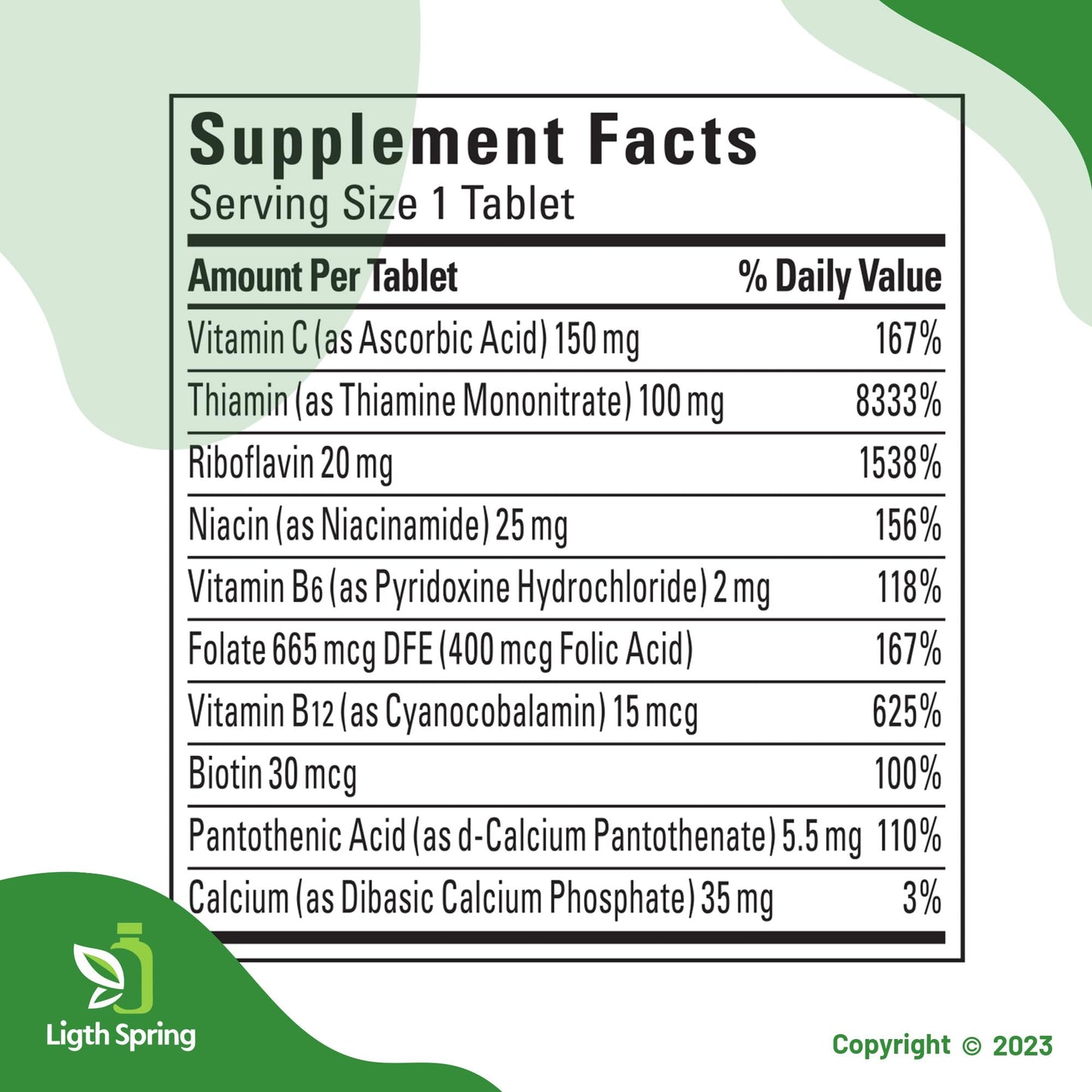 LightSpring Super B-Complex with C, 460 Tablets