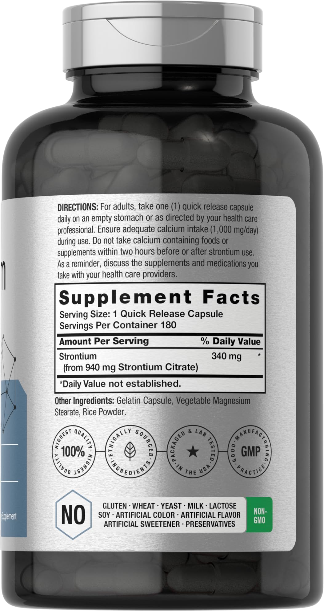 Horbäach Strontium Citrate 940 mg Capsule, 180 Capsules