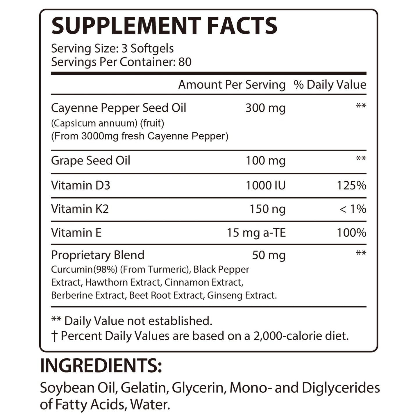 RSGRT Cayenne Pepper Softgels Capsule 240 Count