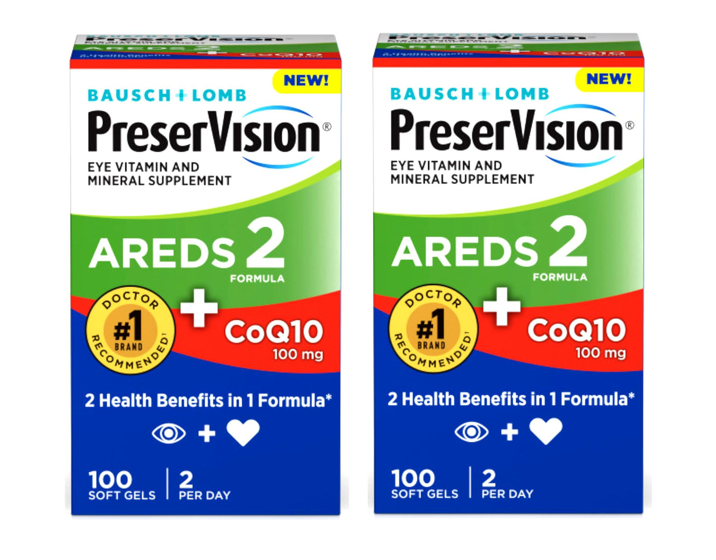 PreserVision Eye Vitamin & Mineral Supplement AREDS 2 Formula + CoQ10 Softgels, 200 Count