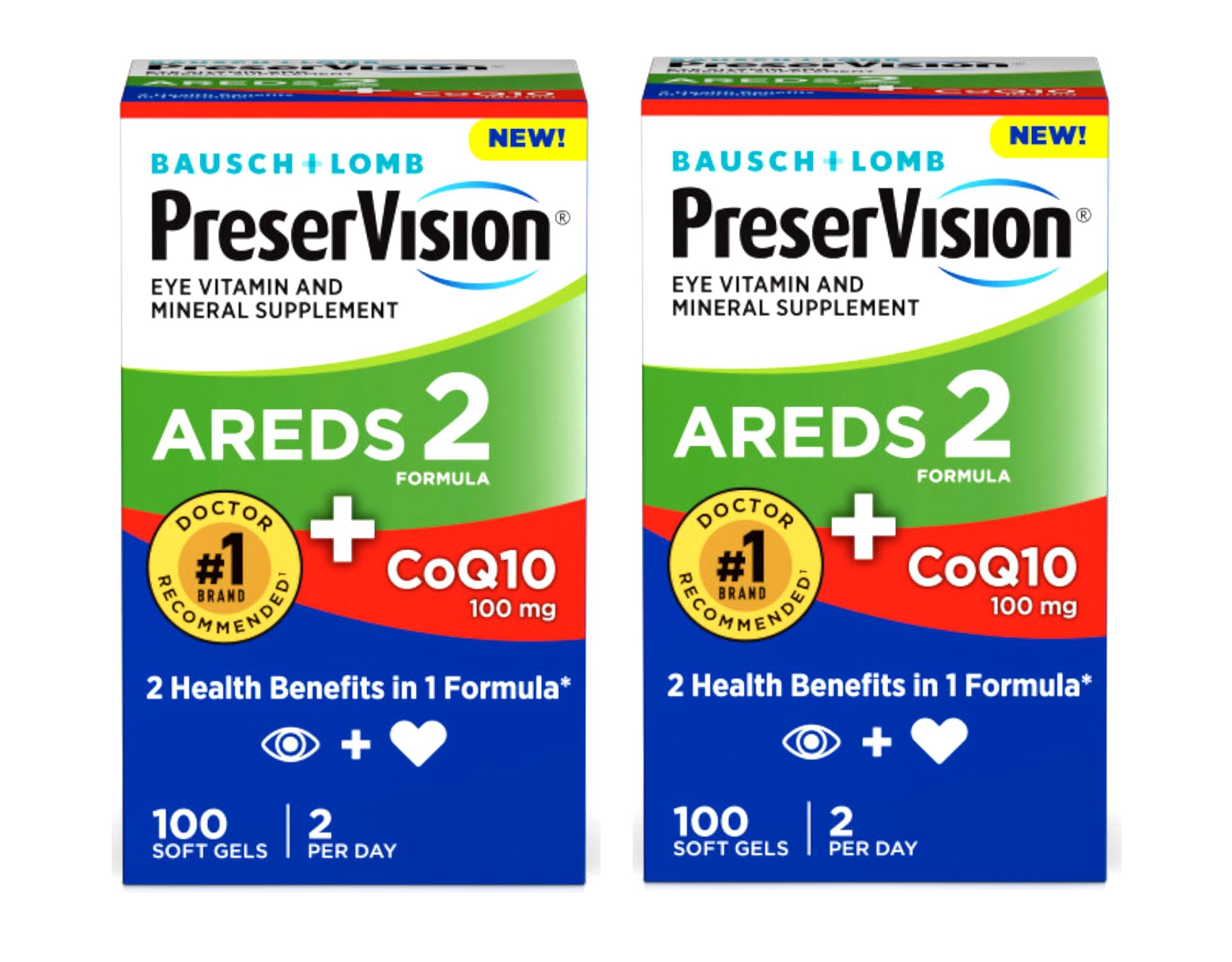 PreserVision Eye Vitamin & Mineral Supplement AREDS 2 Formula + CoQ10 Softgels, 200 Count