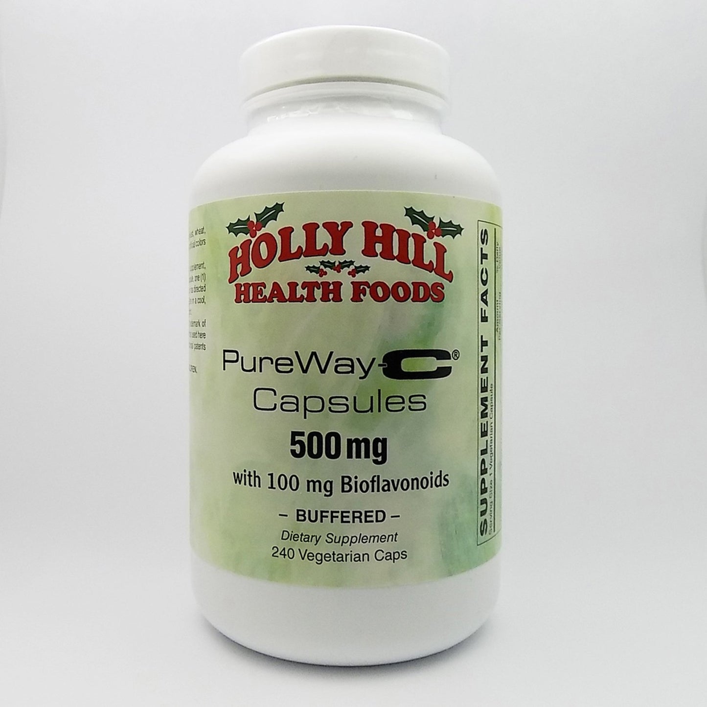 Holly Hill Health Foods PureWay-C 500 mg with 100 mg Bioflavonoids, Buffered Vitamin C Capsules, 240 Count