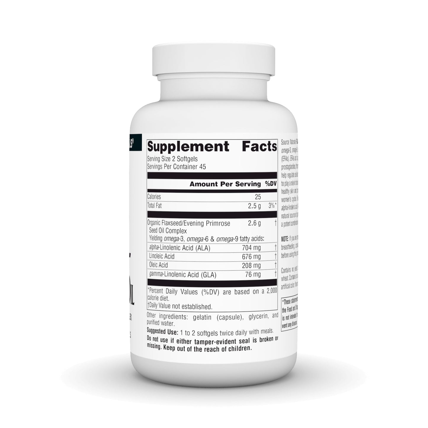 Source Naturals Flax Seed-Primrose Oil, Omega 3,6,9 EFA Complex, 1300mg Softgels, 90 Count