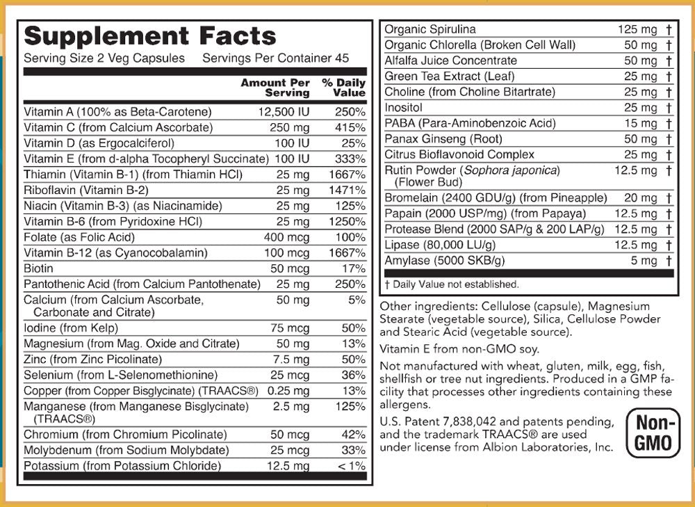 Baar Multi-Vitamin with Super Greens, Minerals & Herbal Extracts, 90 Veg Capsules