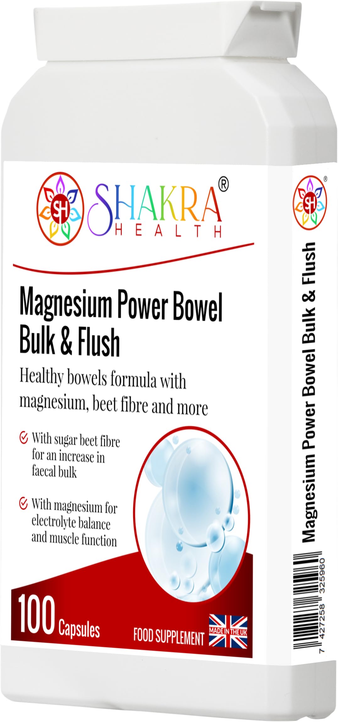 SH SHAKRA HEALTH Magnesium Power Bulk & Flush Capsule, 1 Count