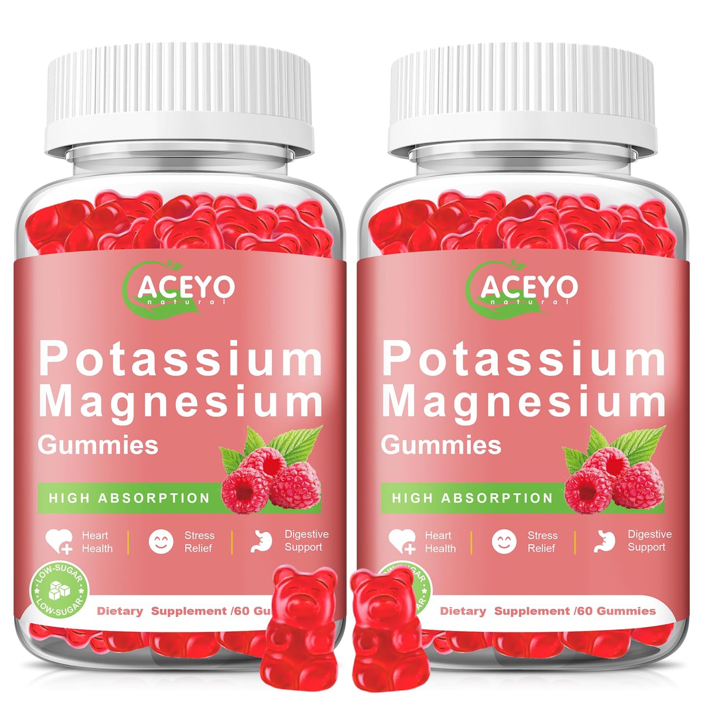 ACEYO Potassium Magnesium Gummies, 120 Count