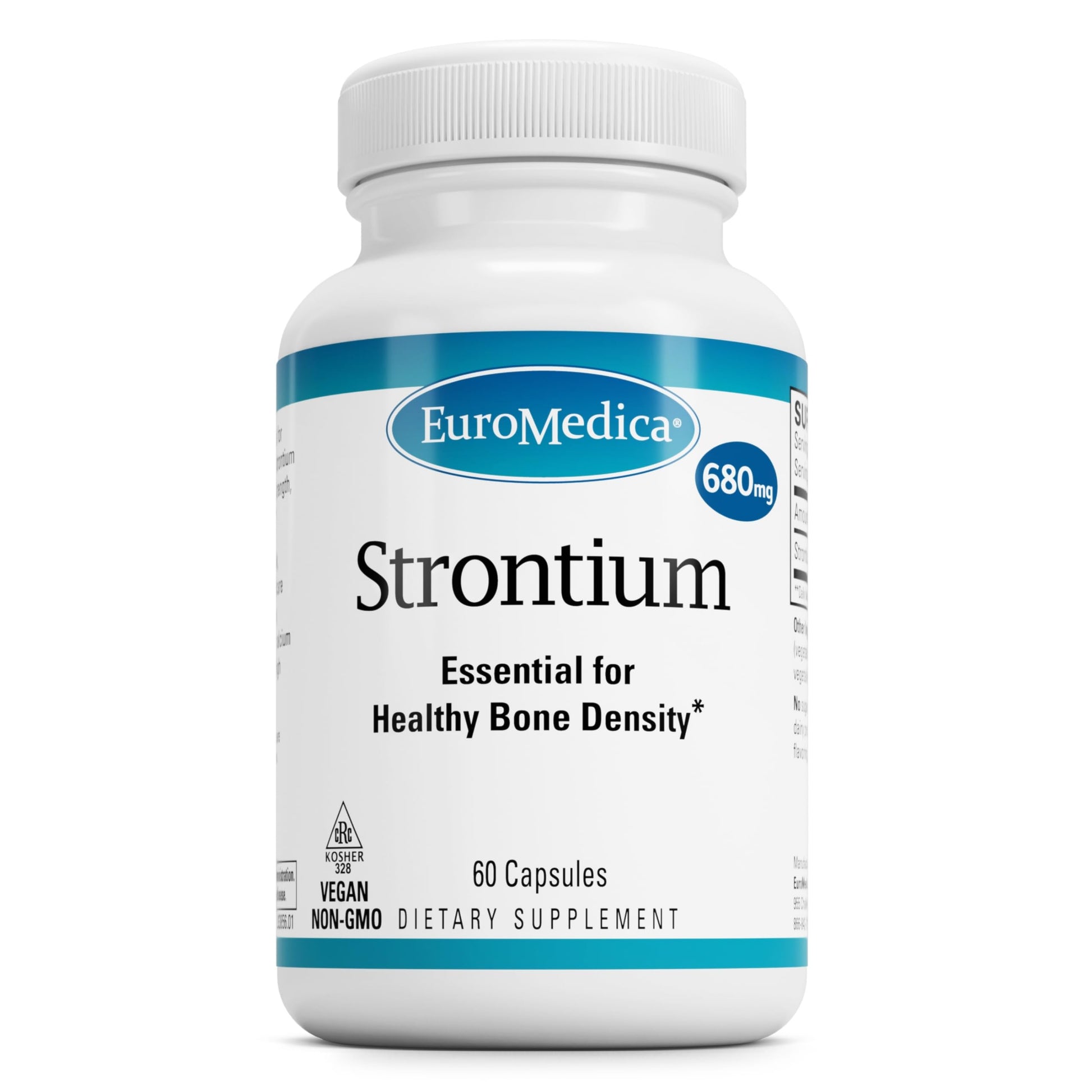 EuroMedica Strontium Bone Health & Strength Support Supplement Capsules 60 Count