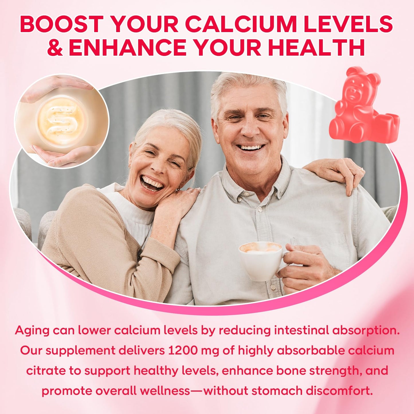 Saajoor Calcium Citrate Gummies 1200mg 2-Pack