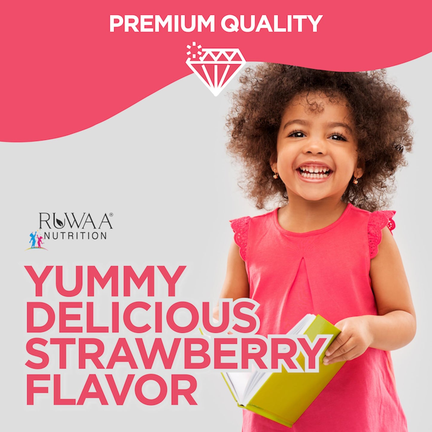 RUWAA NUTRITION Daily Probiotics for Digestive Health Organic Probiotic Gummies for Kids, Vegan, 30 Count