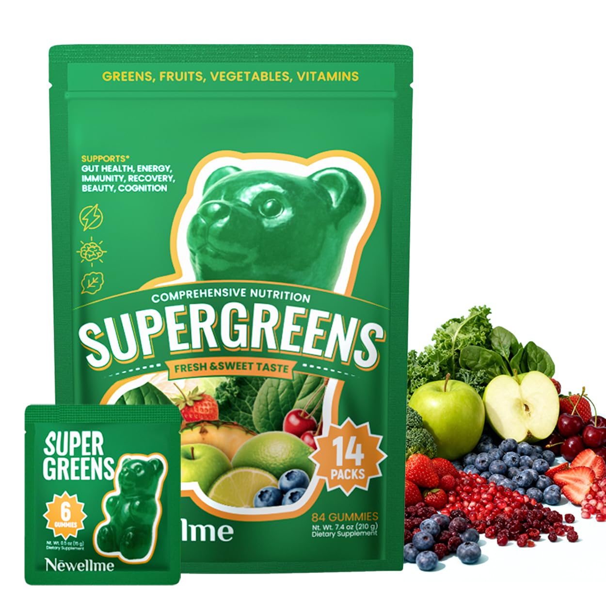NEWELLME Daily Super Greens Gummies 14-Count