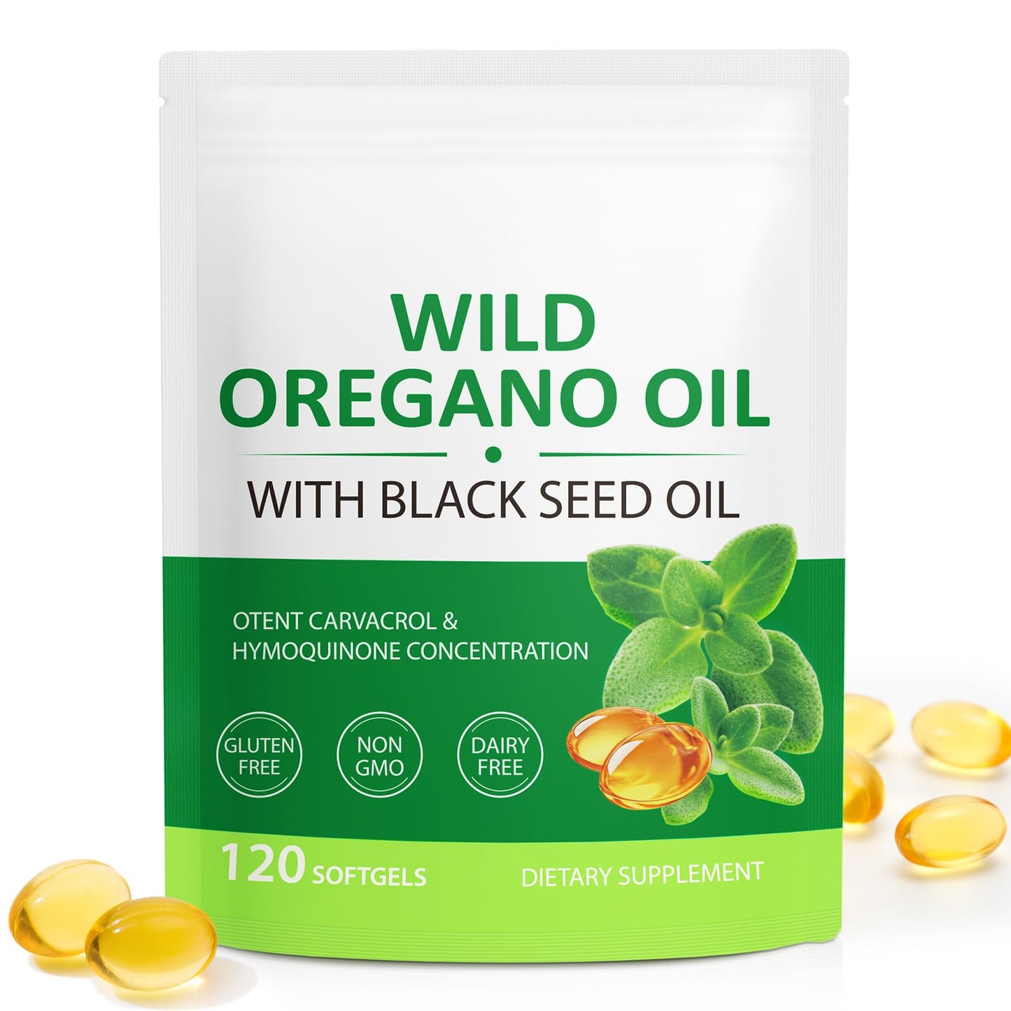 Akeeronn Oil of Oregano with Black Seed Oil Softgels 120 Count