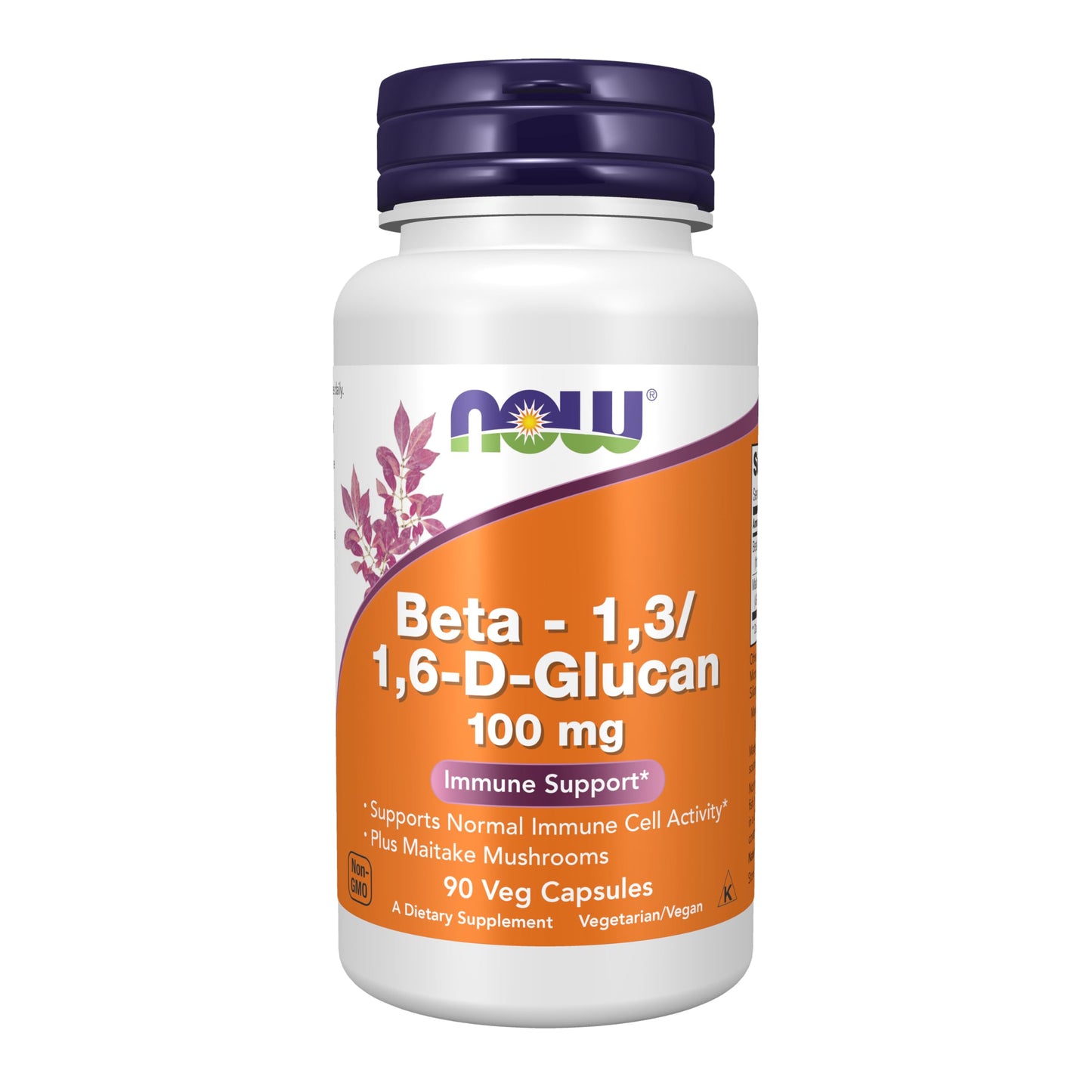 NOW Foods Beta-1,3/1,6-D-Glucan 100 mg with Maitake Mushrooms, 90 Veg Capsules