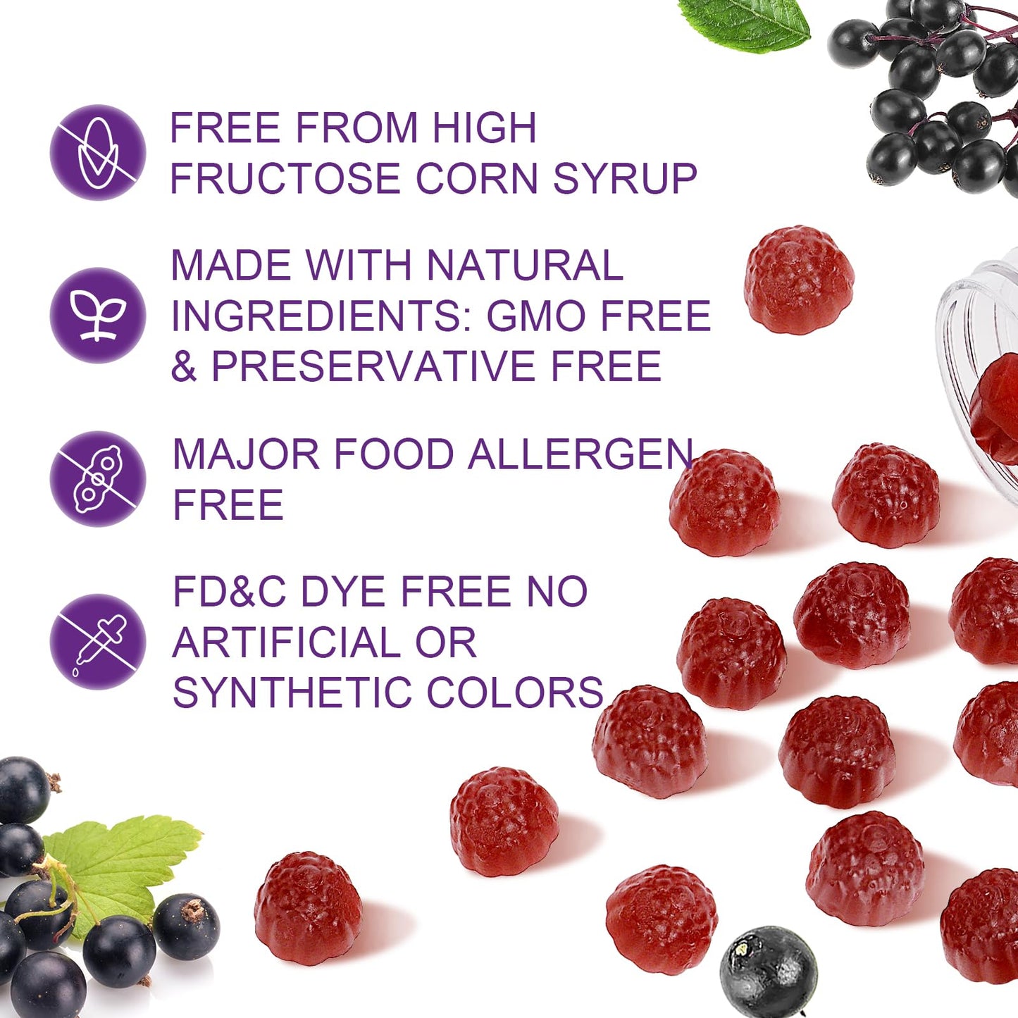 JulyDeer Sambucus Elderberry Gummies 120 Count