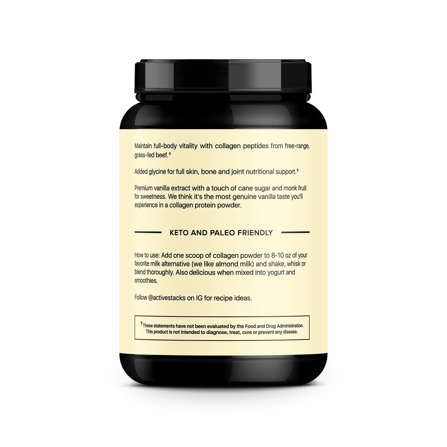 Active Stacks Collagen Peptides Protein Powder Vanilla, 32