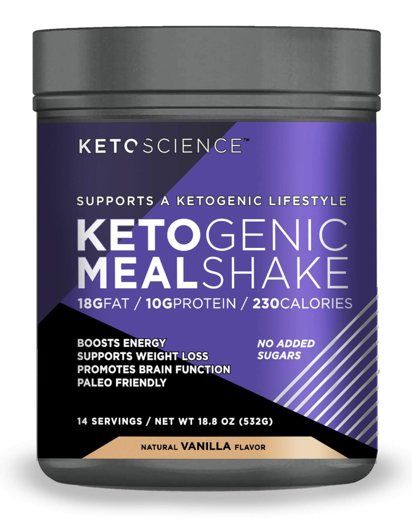 Keto Science Ketogenic Meal Shake Powder, Vanilla, 37.6 oz