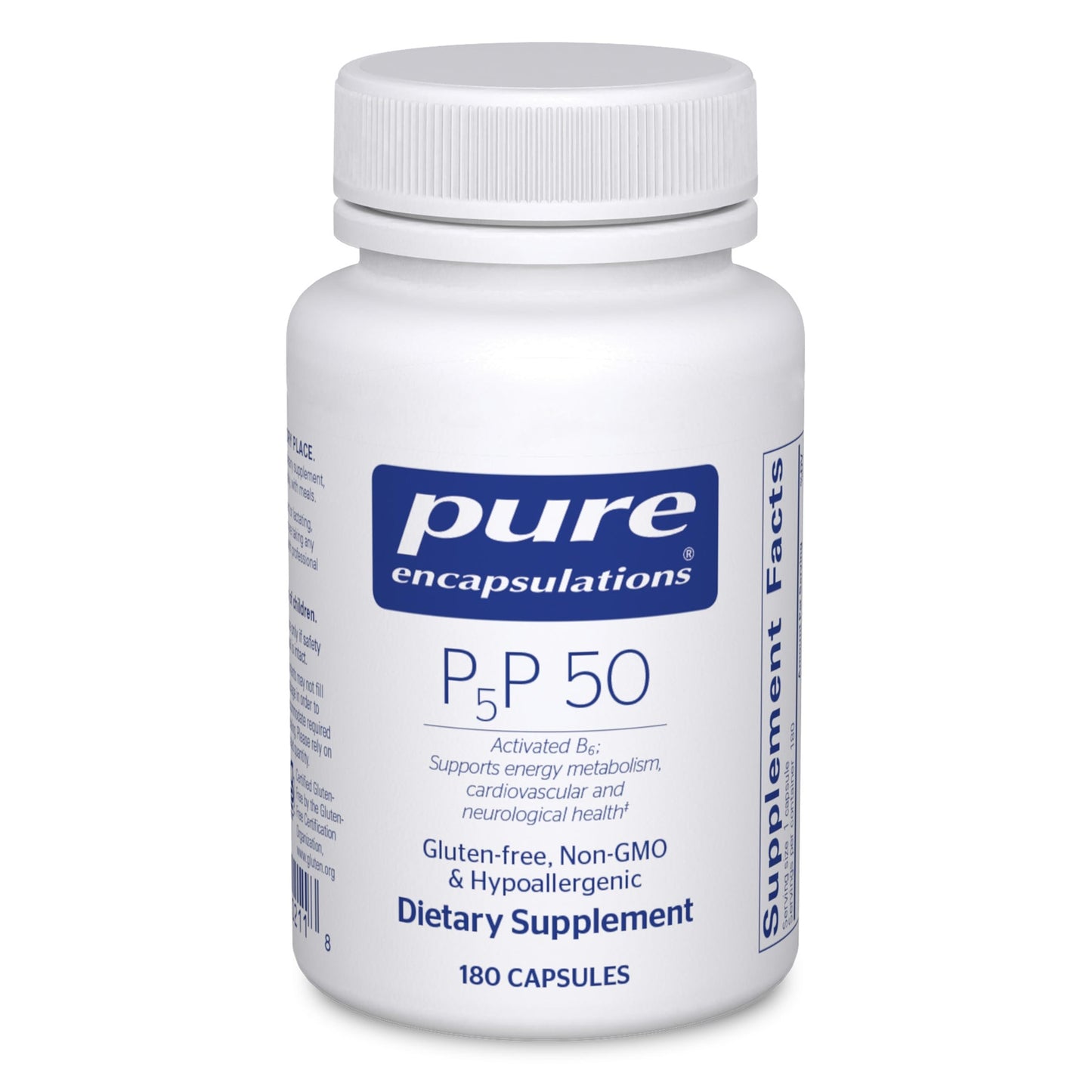 Pure Encapsulations P5P 50 Active Vitamin B6 - Supports Energy Metabolism & Brain Health* - Gluten Free & Non-GMO, 180 Capsules