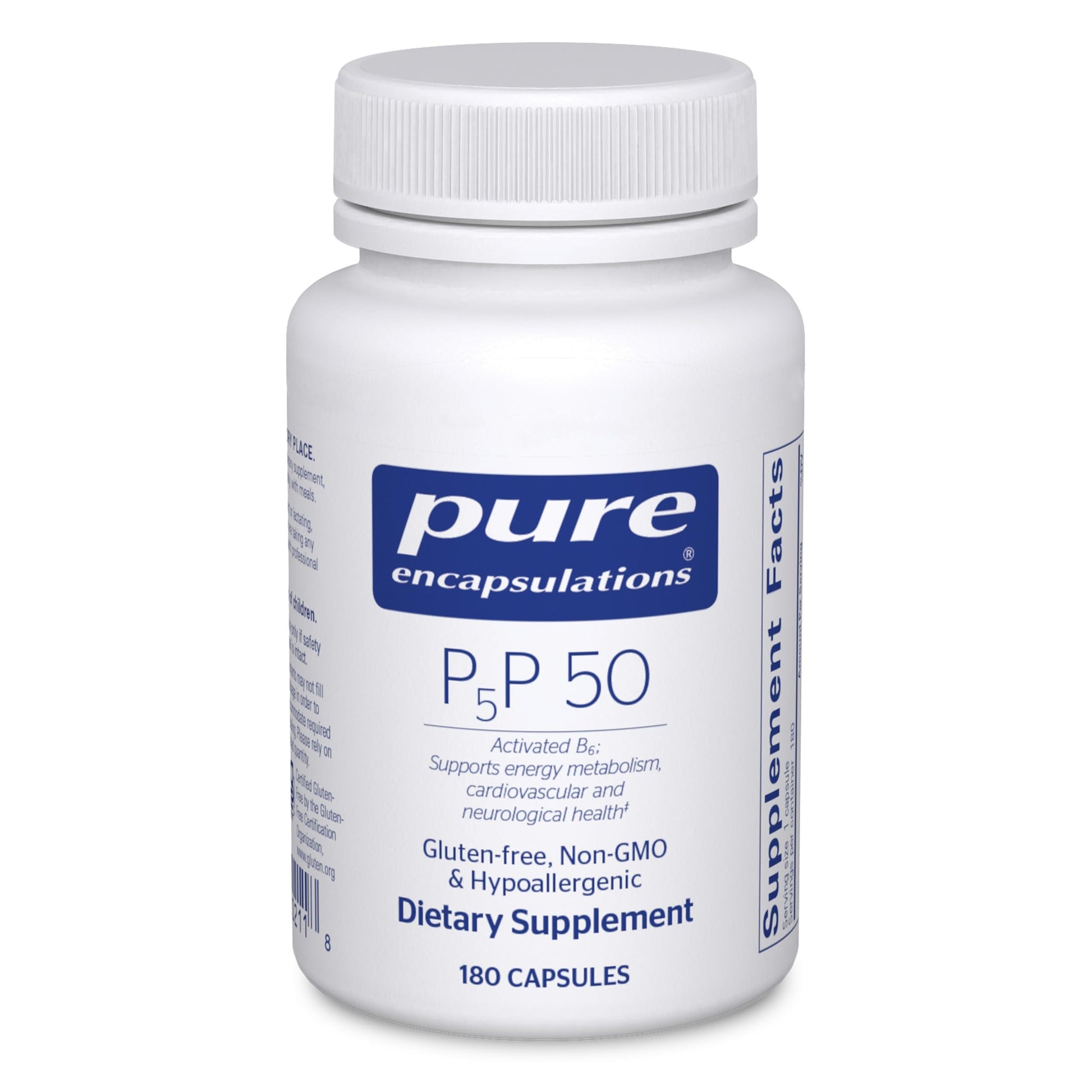 Pure Encapsulations P5P 50 Active Vitamin B6 - Supports Energy Metabolism & Brain Health* - Gluten Free & Non-GMO, 180 Capsules