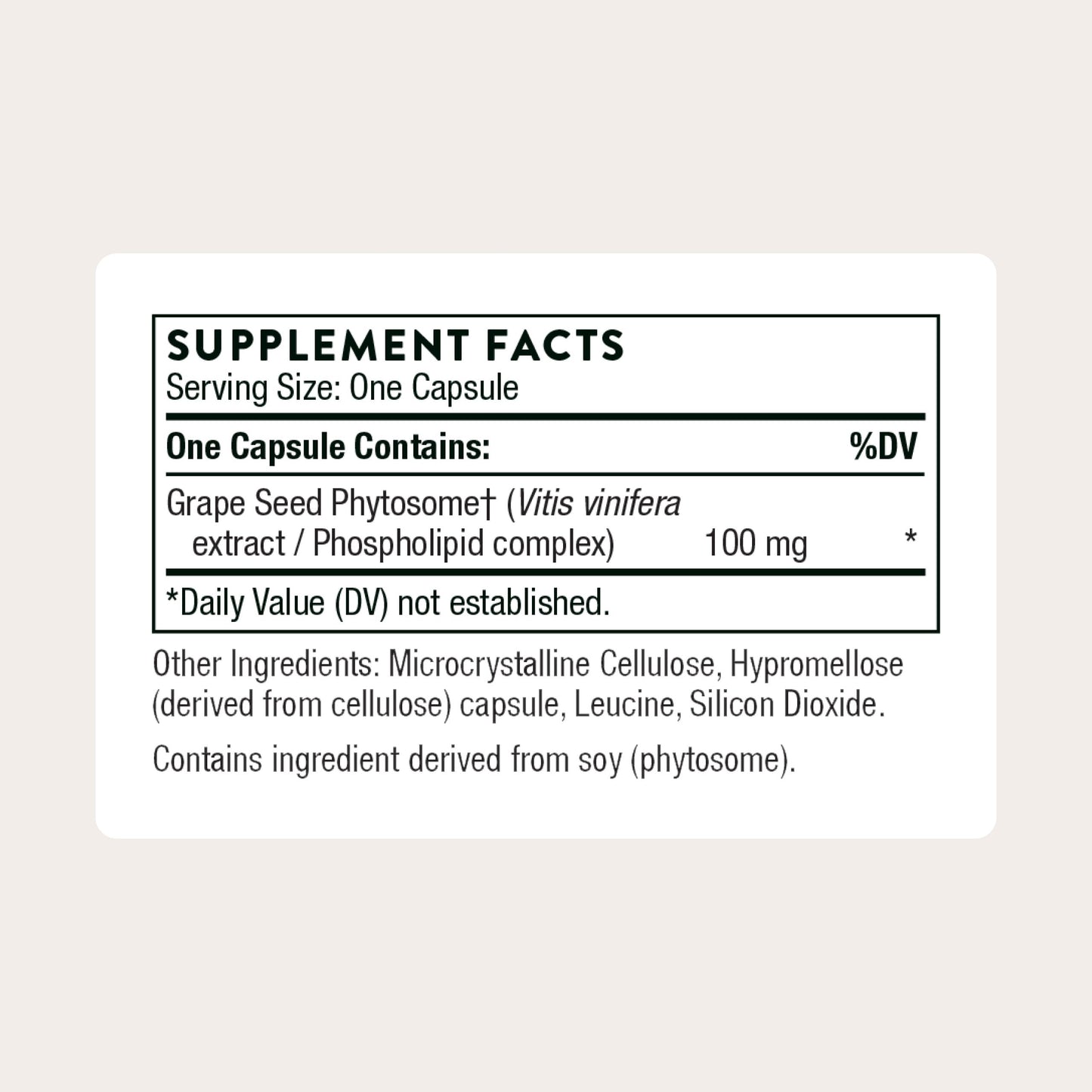 THORNE Grape Seed Extract (Formerly O.P.C.-100) Grape Seed Phytosome for Antioxidant Support, 60 Capsules