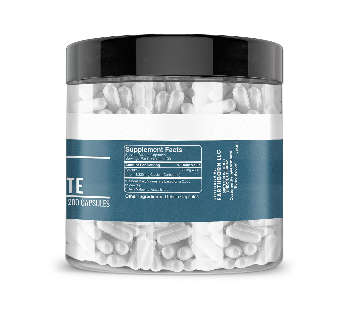 Earthborn Elements Calcium Carbonate Capsules, 200 Count