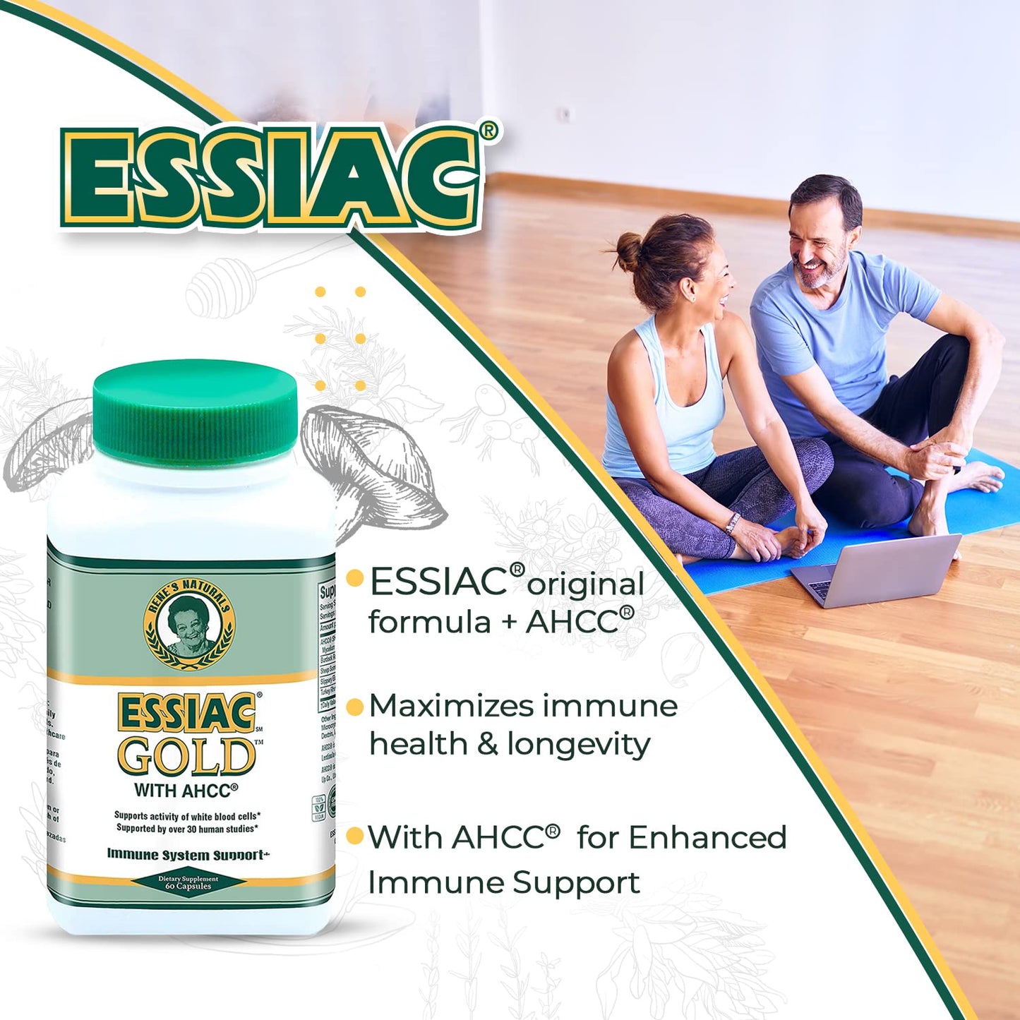 Essiac Essiac Gold with AHCC Premium Immune System Booster Capsule, 60 Capsules