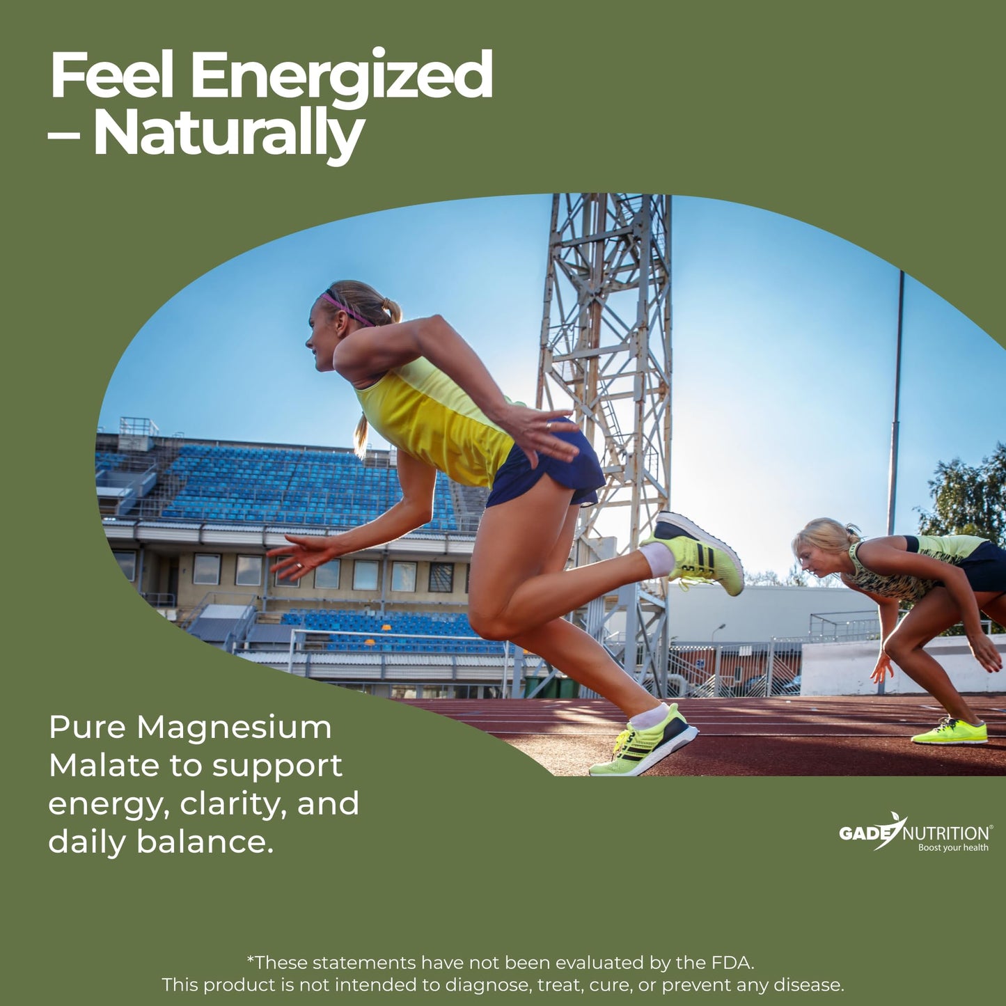 GADE NUTRITION BOOST YOUR HEALTH Magnesium Malate Powder 17.6 Ounce
