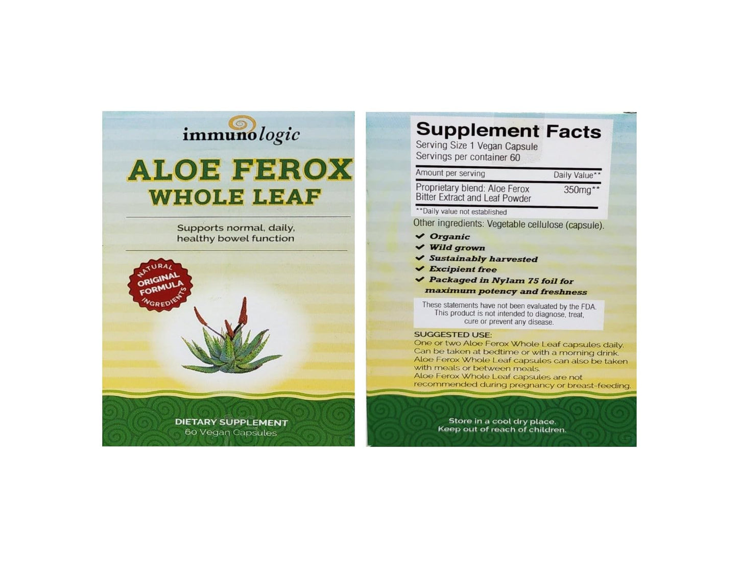 Sun Star Organics Aloe Ferox Whole Leaf Capsules, 60 Capsules